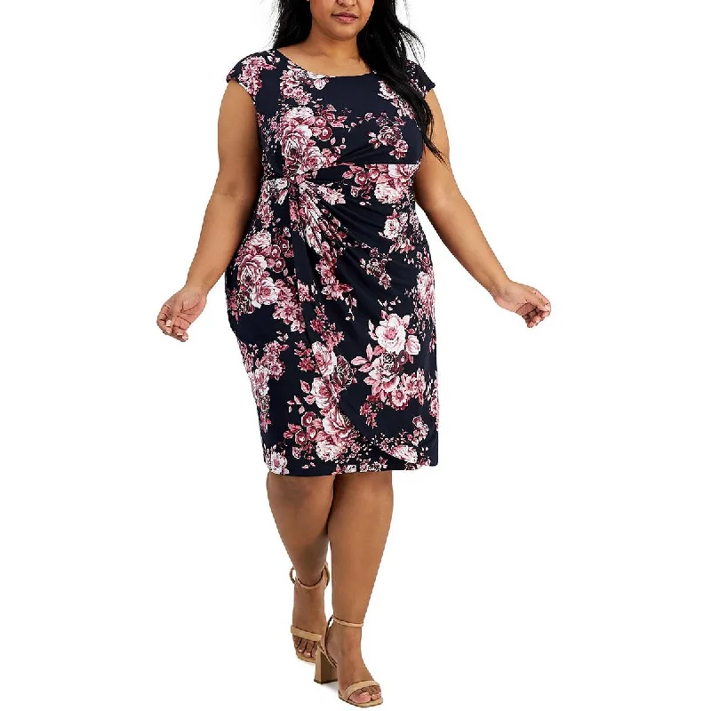 Women's Clothing For Special Occasions Connected Apparel Womens Plus Side Tab Knee Sheath Dress