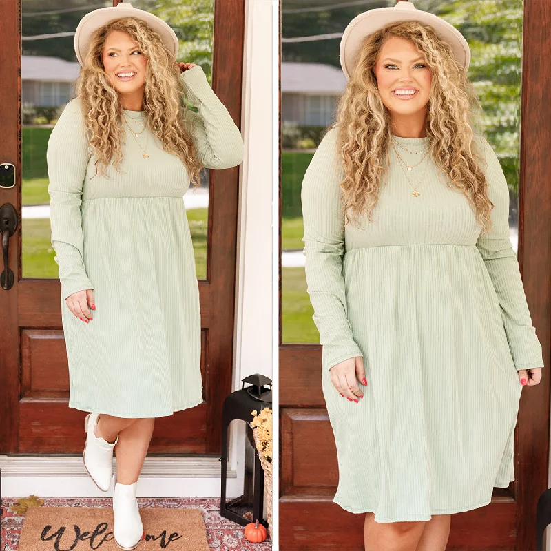 Best Boutiques Online Candied Woman Dress, Light Sage