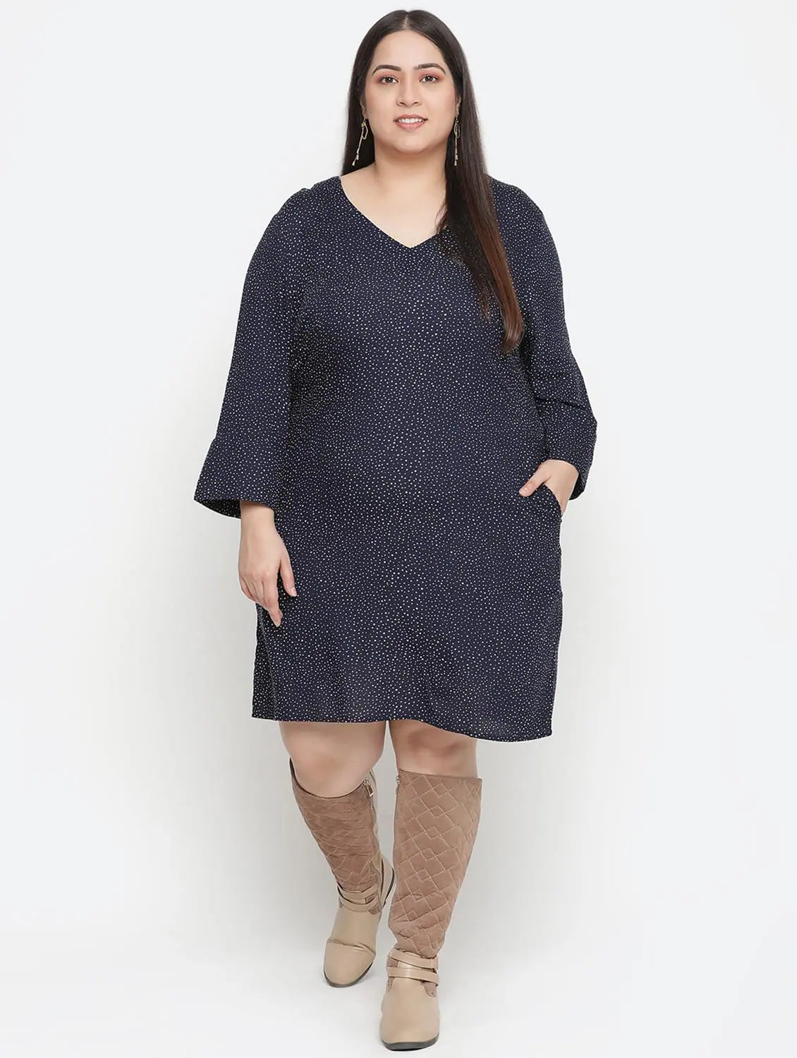 Women's Clothing Online Sale Dot Print Stylish Plus Size Dress