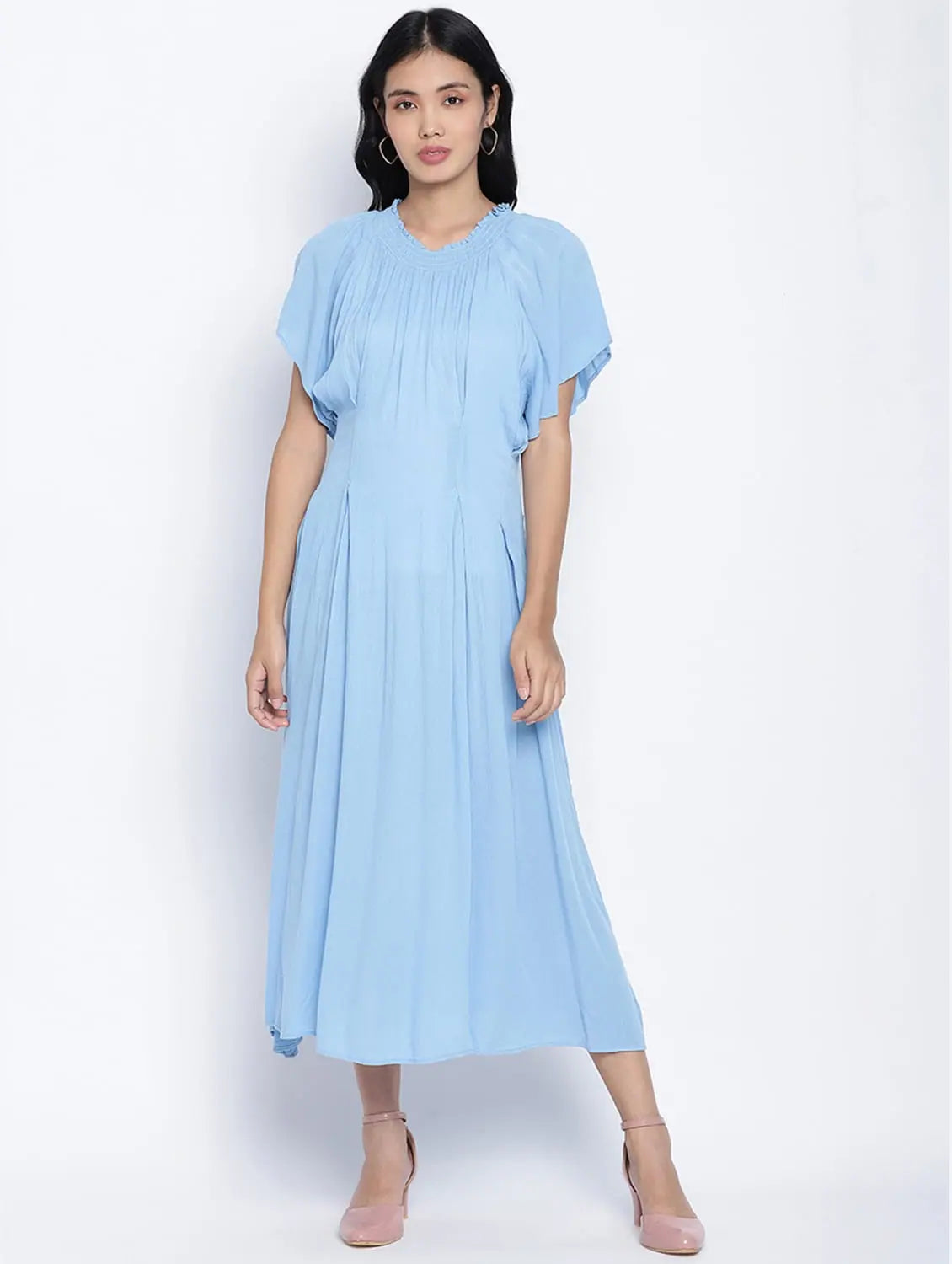 Charming Women's Garments Ensholl Blubbee Blue Soild Women Dress