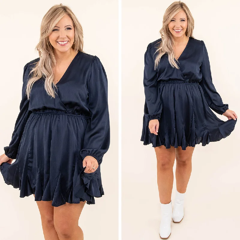 Fashion Forward How Are You Doing Dress, Navy