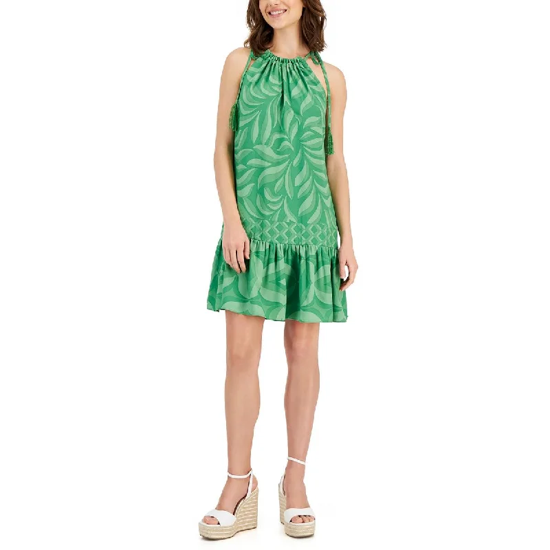 End of Season Sale Taylor Womens Printed Short Halter Dress