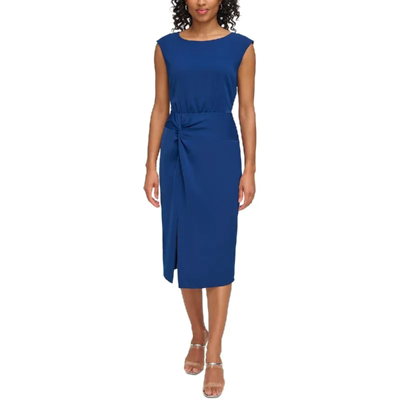 Women's Clothing for Every Occasion DKNY Womens Knot-Front  Sheath Dress