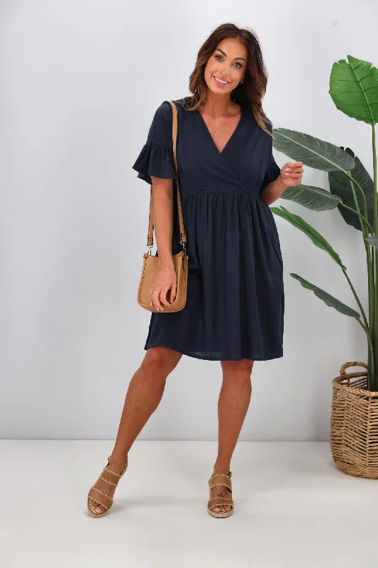 Women's Comfortable Lounge Garments Shine On Label Ziggy Babydoll Dress Midnight