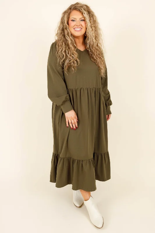 Charming Women's Garments Remember The Past Dress, Green