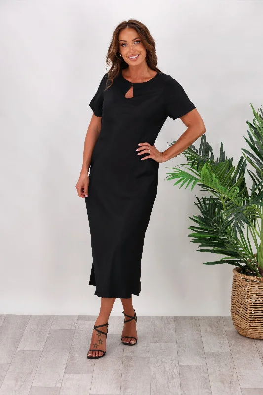 Charming Women's Garments Huffer Twilight Keyhole Dress Black