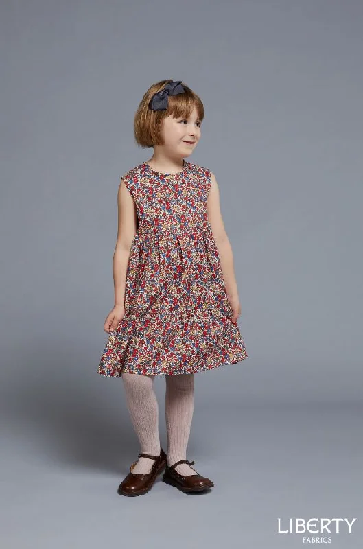Women's Floral Print Outfit Liberty Sewing Patterns Mabel Tiered Dress