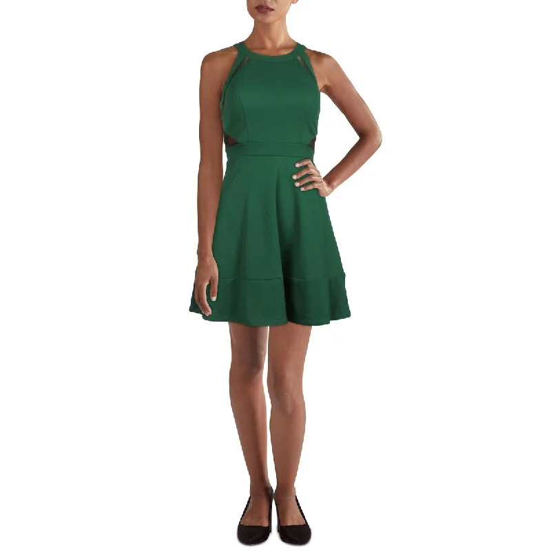 Casual and Comfortable Outfits Emerald Sundae Womens Juniors Halter Mini Fit & Flare Dress