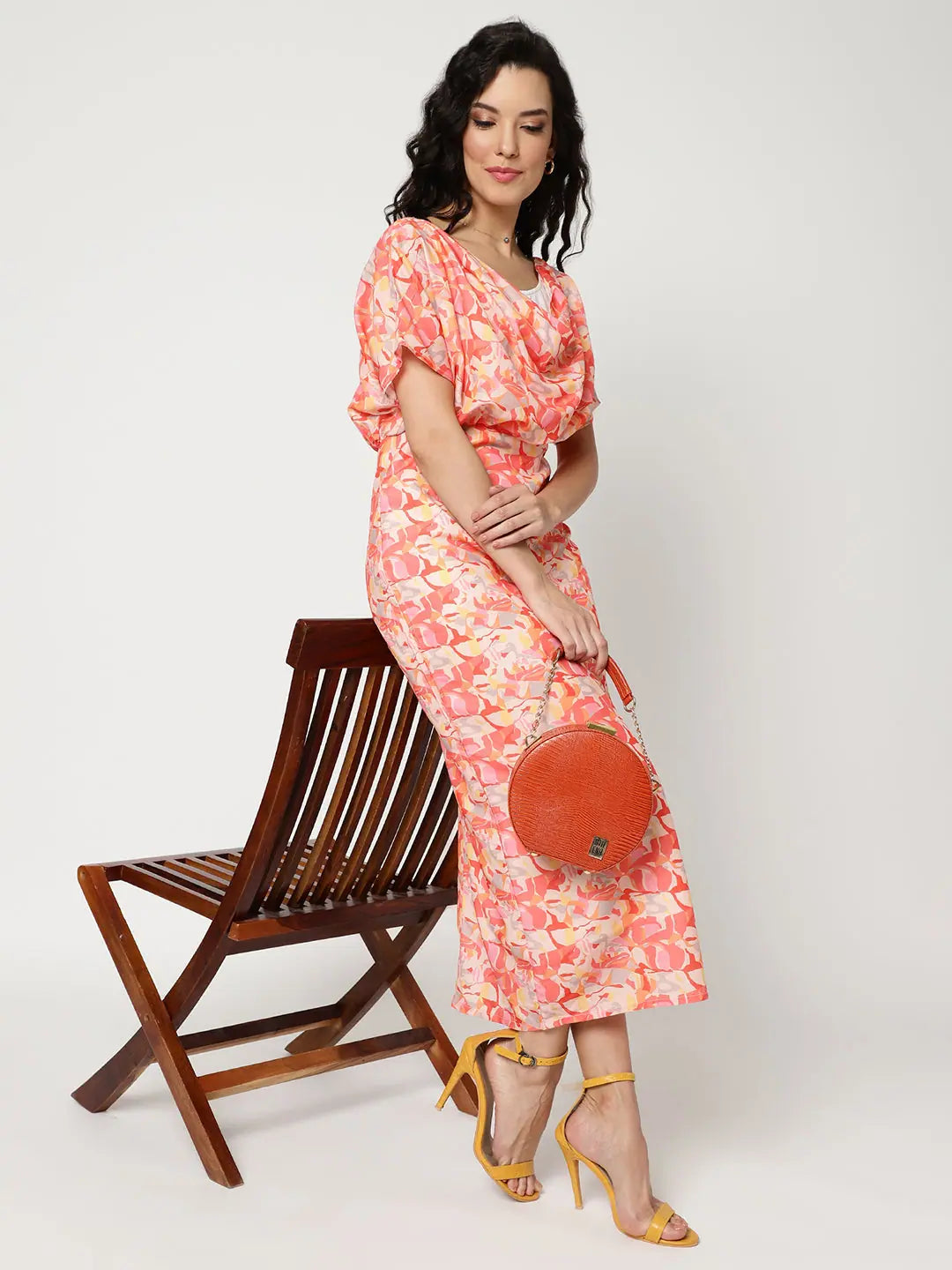 Best Online Boutiques For Women Beautiful Crafted Digital Printed Cowl neck Dress