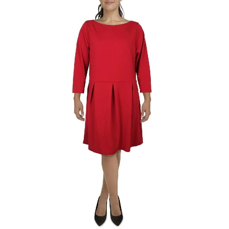 Evening Elegance 24seven Comfort Apparel Womens Pleated Textured Fit & Flare Dress