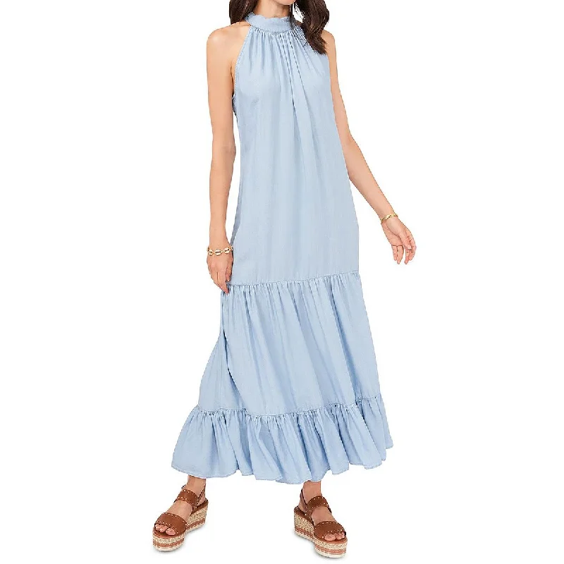 Fashion-forward Women's Clothing Vince Camuto Womens Tencel Maxi Halter Dress