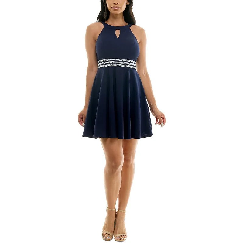 Women's Clothing for Every Season and Trend Emerald Sundae Womens Juniors Embellished Fit & Flare Dress