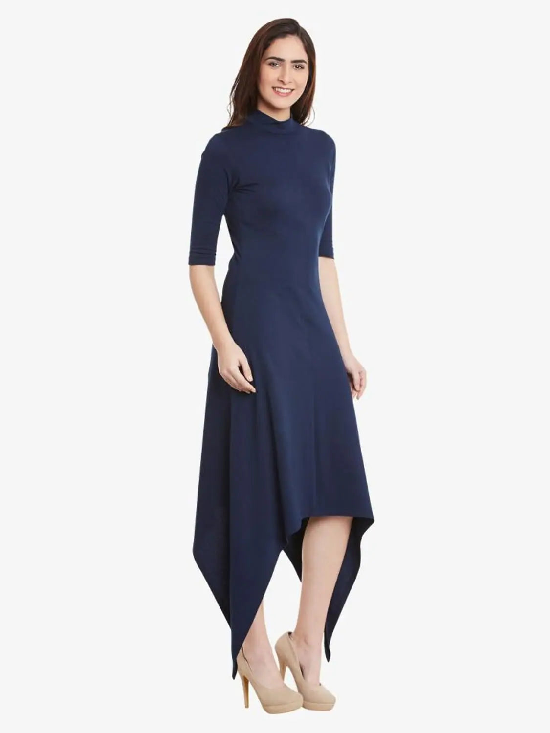 Women's Relaxed Outfit Dip Out Knit Dress Navy