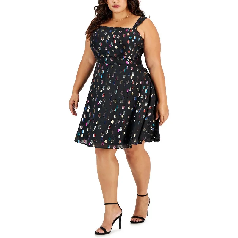 Clothing Sales City Studio Womens Plus Party Mini Fit & Flare Dress