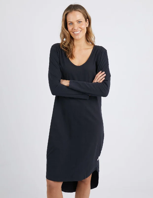 Women's Clothes For Work Events Elm Peachy L/S Tee Dress Black