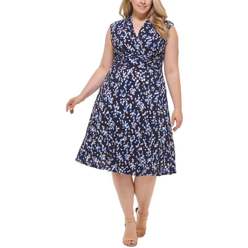Women's Clothing Brands Jessica Howard Womens Plus Jersey Fit & Flare Dress