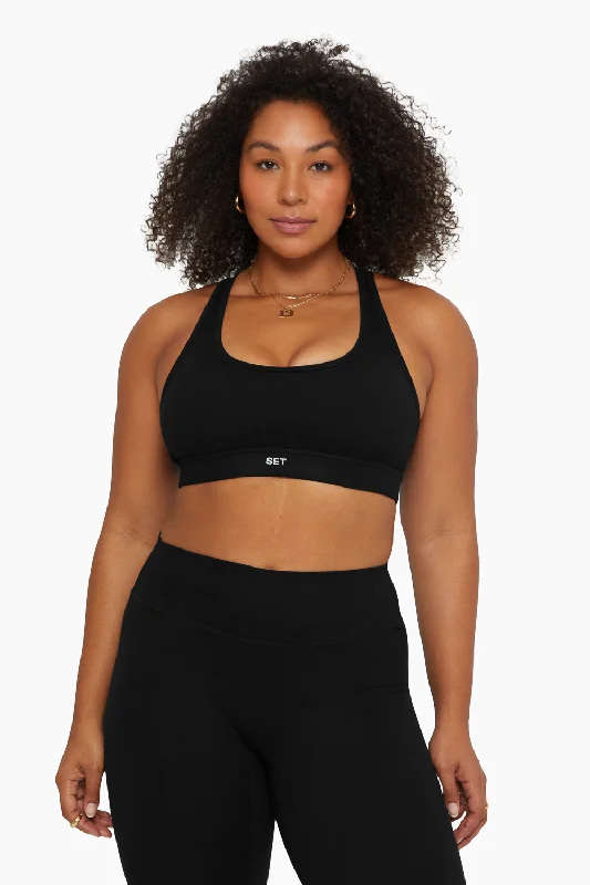 Move With Confidence In Discounted Yoga Outfits FORMCLOUD® RACER BACK BRA - ONYX
