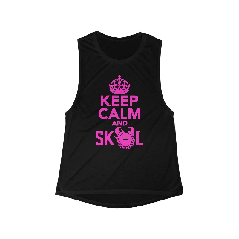 High-Quality Yoga Clothing At Budget-Friendly Prices Women's Flowy Scoop Muscle Tank - Keep Calm