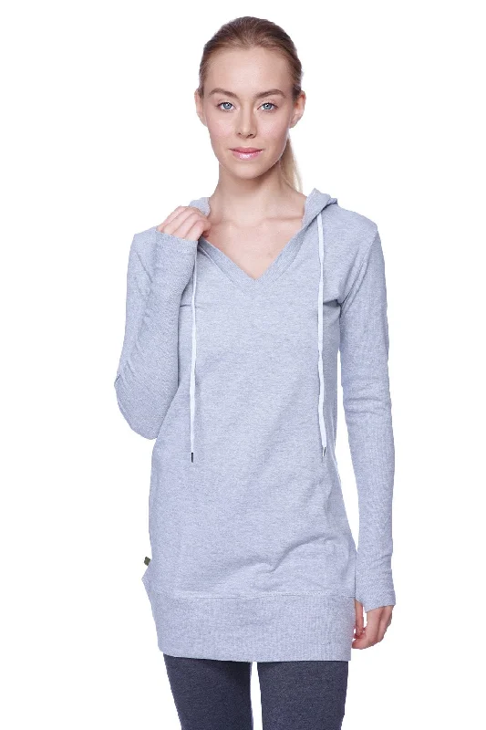 Breathe Easy In Comfortable Yoga Outfits Women's Long Body Hoodie Top by 4-rth
