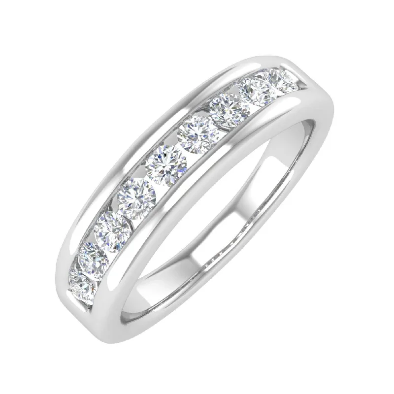 Customized Silver Jewelry For Unique Style 1/2 Carat Channel Set Diamond Wedding Band Ring in Gold Customized Silver Jewelry For Unique Style 1/2 Carat Channel Set Diamond Wedding Band Ring in Gold