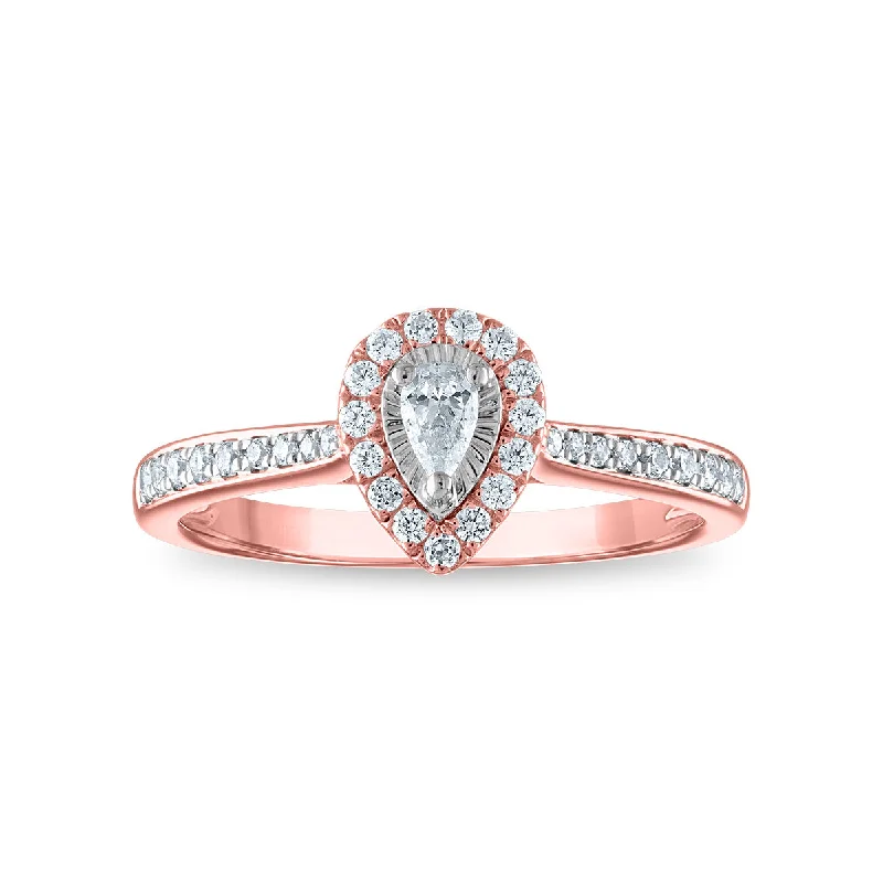 Exclusive Jewelry Sale – Sparkle For Less 1/3 CTW Diamond Halo Ring in 10KT Rose Gold Exclusive Jewelry Sale – Sparkle For Less 1/3 CTW Diamond Halo Ring in 10KT Rose Gold