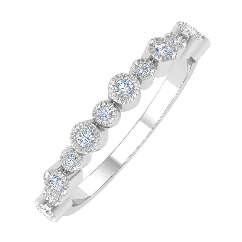 Shop Trending Jewelry With Exclusive Savings 1/5 Carat Bezel Setting Diamond Wedding Band Ring in Gold Shop Trending Jewelry With Exclusive Savings 1/5 Carat Bezel Setting Diamond Wedding Band Ring in Gold