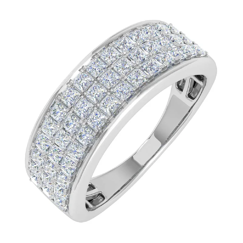 Jewelry Sale – Exclusive Styles At Lower Prices 1 Carat 3-Rows Unisex Diamond Wedding Band Ring in Gold Jewelry Sale – Exclusive Styles At Lower Prices 1 Carat 3-Rows Unisex Diamond Wedding Band Ring in Gold