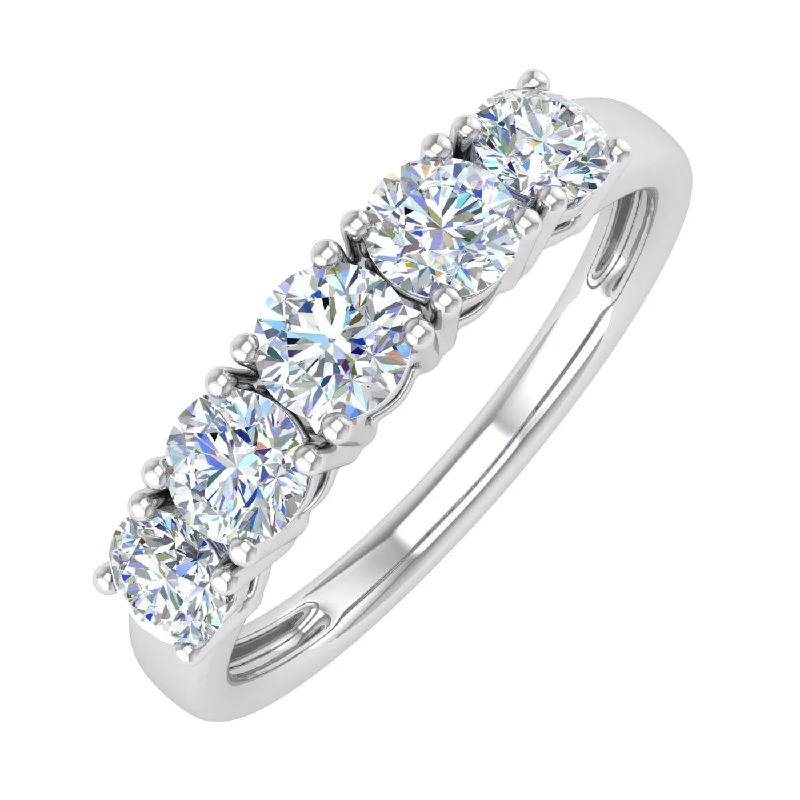 Everyday Jewelry Essentials Now On Sale 1 Carat 5-Stone Diamond Wedding Band Ring in Gold Everyday Jewelry Essentials Now On Sale 1 Carat 5-Stone Diamond Wedding Band Ring in Gold
