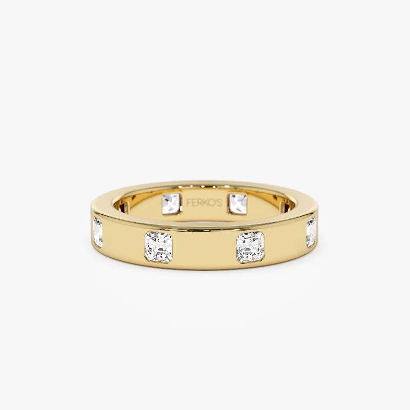 Timeless Jewelry, Timeless Savings – Don't Wait 14k Asscher Cut Full Eternity Flush Setting Diamond Band Timeless Jewelry, Timeless Savings – Don't Wait 14k Asscher Cut Full Eternity Flush Setting Diamond Band