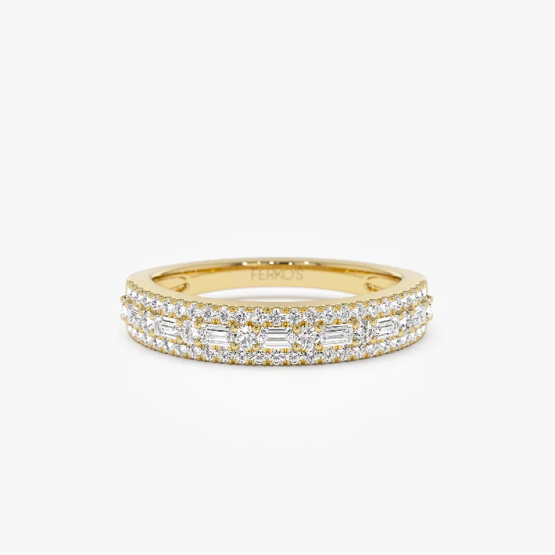 Modern Statement Jewelry For Bold Styling 14K Baguette Diamond Wedding Ring