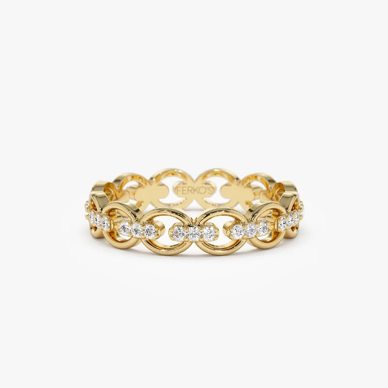 Unmissable Jewelry Clearance – Final Reductions 14k Gold Full Eternity Diamond Link Ring Unmissable Jewelry Clearance – Final Reductions 14k Gold Full Eternity Diamond Link Ring