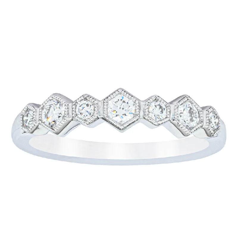 Personalized Jewelry At Special Discount Rates 18ct White Gold Diamond Deco Band