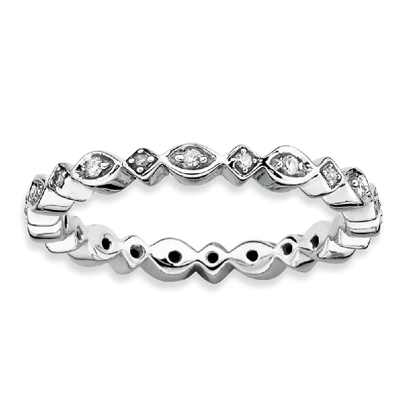 Fine Jewelry, Limited-Time Offers Available 2.5mm Sterling Silver Stackable 1/10 Ctw HI/I3 Diamond Band Fine Jewelry, Limited-Time Offers Available 2.5mm Sterling Silver Stackable 1/10 Ctw HI/I3 Diamond Band