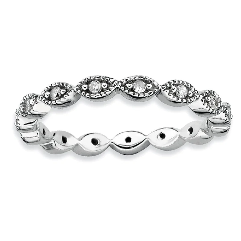 Exclusive Gemstone Jewelry At Special Prices 2.5mm Sterling Silver Stackable 1/5 Cttw HI/I3 Diamond Band Exclusive Gemstone Jewelry At Special Prices 2.5mm Sterling Silver Stackable 1/5 Cttw HI/I3 Diamond Band