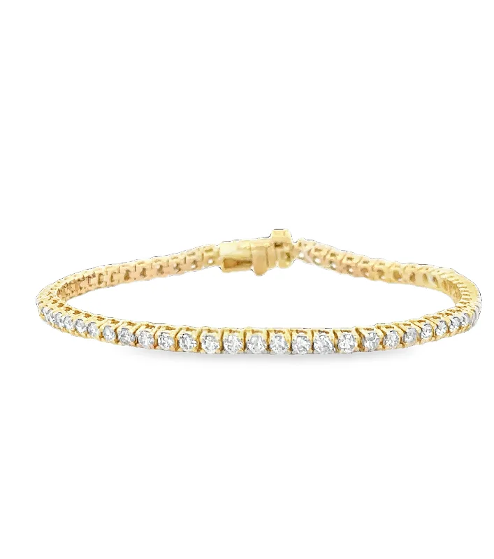 Last Chance To Shop High-End Jewelry At Markdown Prices 3.0 CTW Diamond Tennis Bracelet in Yellow Gold Last Chance To Shop High-End Jewelry At Markdown Prices 3.0 CTW Diamond Tennis Bracelet in Yellow Gold