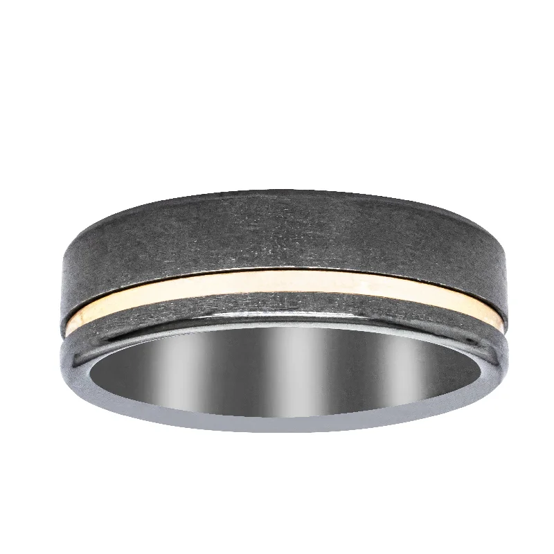 Must-Have Jewelry At Irresistible Discounts 9ct Yellow Gold & Zirconium Ring