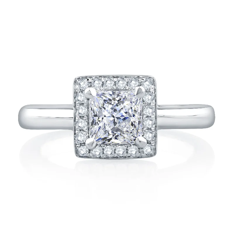 Premium Jewelry Now Available At Special Discounts A.Jaffe Signature Princess Square Diamond Halo Solitaire Engagement Ring MES471/86 Premium Jewelry Now Available At Special Discounts A.Jaffe Signature Princess Square Diamond Halo Solitaire Engagement Ring MES471/86