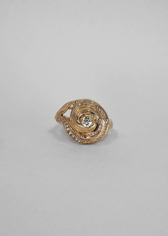 Flash Sale On Stunning Jewelry – Don't Miss Out Cochlea Grande 14K Gold Ring w. Pavé & Center Diamonds Flash Sale On Stunning Jewelry – Don't Miss Out Cochlea Grande 14K Gold Ring w. Pavé & Center Diamonds