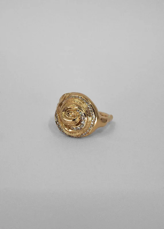 Exclusive Jewelry Offers – Sparkle For Less Cochlea Grande 14K Gold Ring w. Pavé Diamonds Exclusive Jewelry Offers – Sparkle For Less Cochlea Grande 14K Gold Ring w. Pavé Diamonds