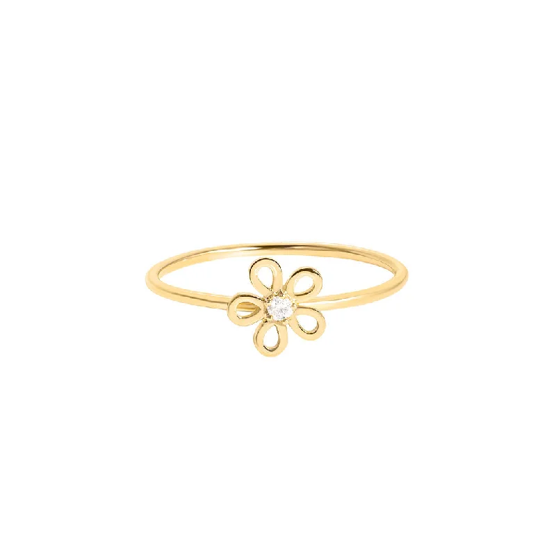 The Perfect Jewelry Piece At The Perfect Price Golden Daisy 18K Gold Ring w. Diamond The Perfect Jewelry Piece At The Perfect Price Golden Daisy 18K Gold Ring w. Diamond