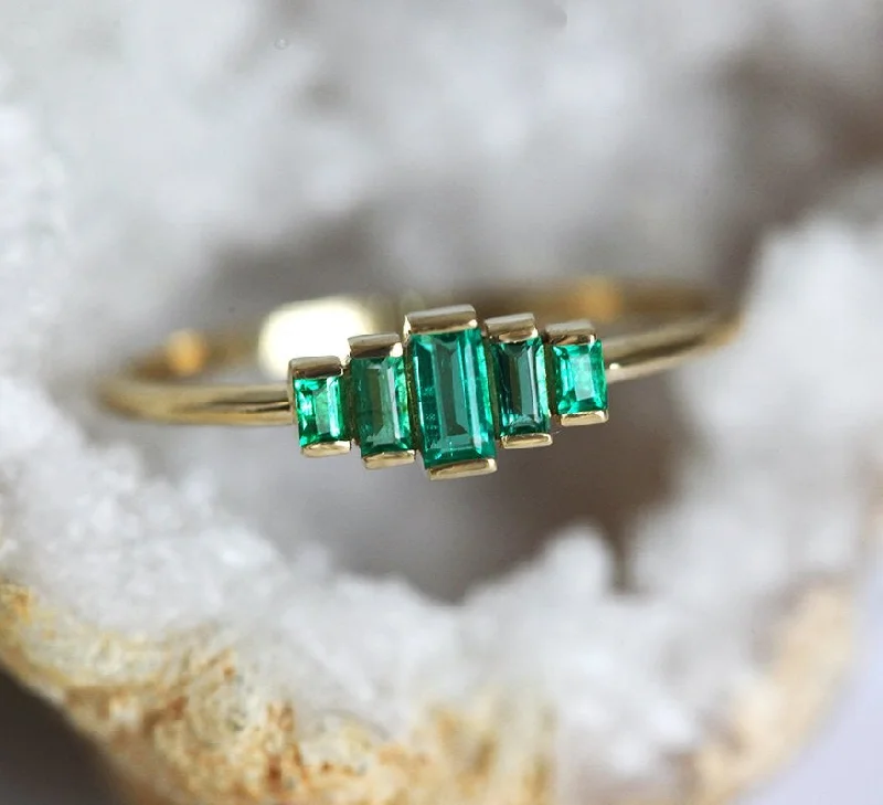 Make Every Moment Shine – Jewelry Discounts Available Patti Baguette Emerald Ring