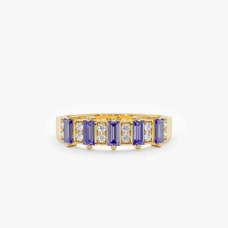 Make Every Moment Shine – Jewelry Discounts Available Baguette Tanzanite and Diamond Ring, Lila Make Every Moment Shine – Jewelry Discounts Available Baguette Tanzanite and Diamond Ring, Lila
