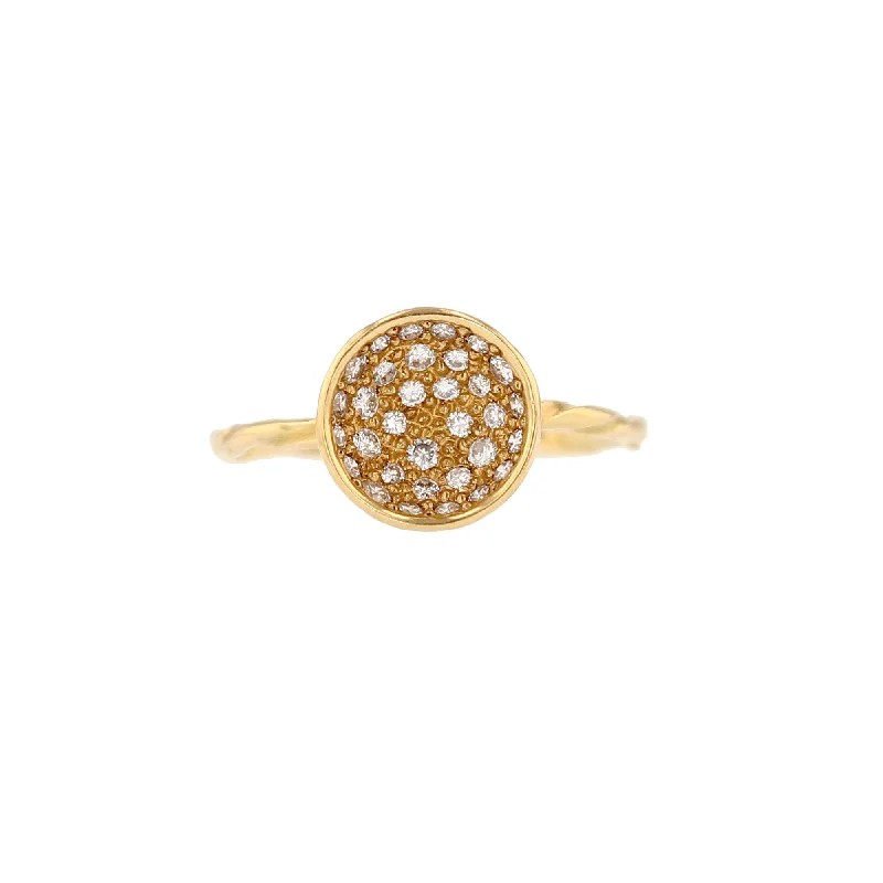 Unique Jewelry For Less – Shop The Sale Now Pavé Diatom 18K Gold Ring w. Diamonds
