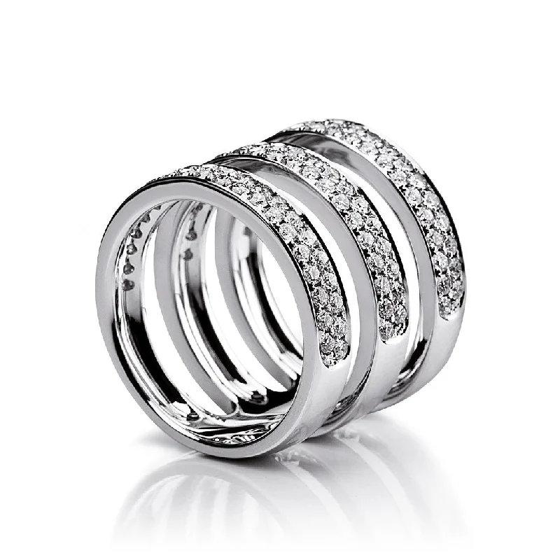 Jewelry Clearance – Final Chance To Save Big Three Double Row Parallel 18K Gold, Rosegold or Whitegold Ring w. Diamonds Jewelry Clearance – Final Chance To Save Big Three Double Row Parallel 18K Gold, Rosegold or Whitegold Ring w. Diamonds