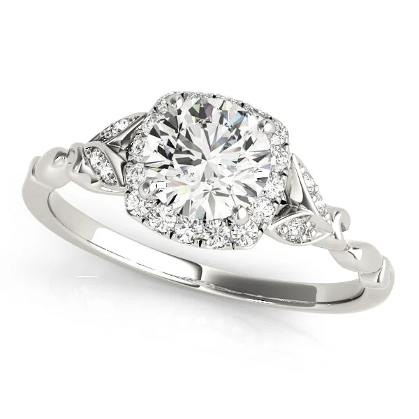 Huge Savings On Premium Jewelry Styles Cushion Cut Diamond Halo Engagement Mounting with Side Diamond Detail Huge Savings On Premium Jewelry Styles Cushion Cut Diamond Halo Engagement Mounting with Side Diamond Detail