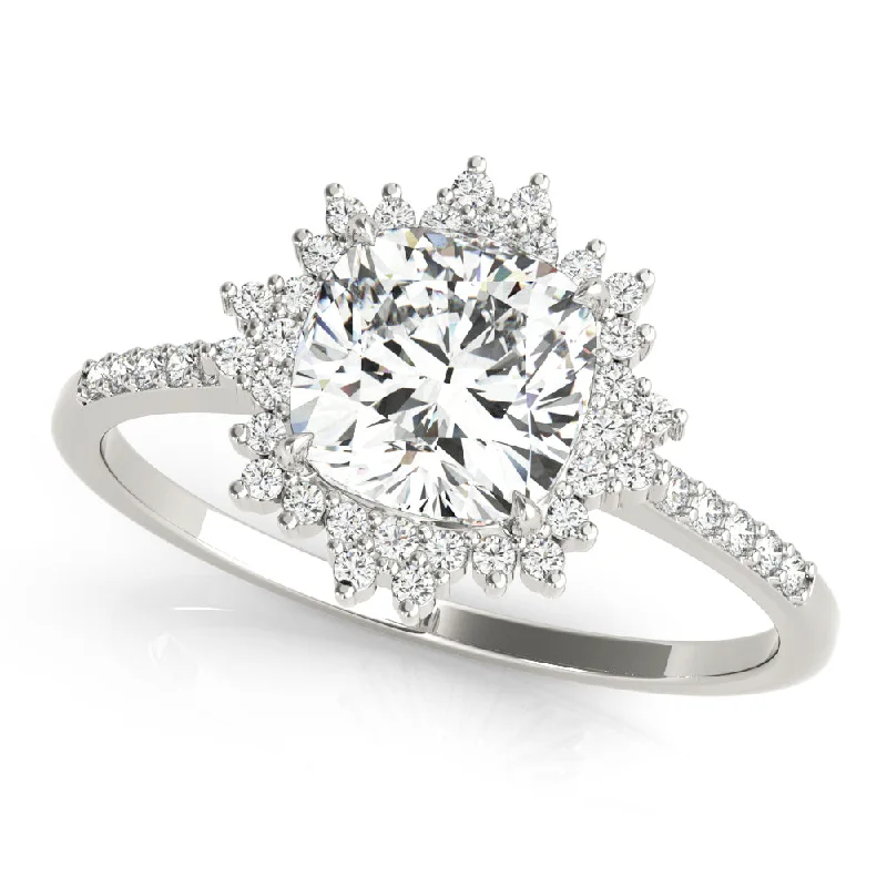 Shop Stylish Jewelry Now And Save Big Cushion Flower Design Diamond Halo Mounting