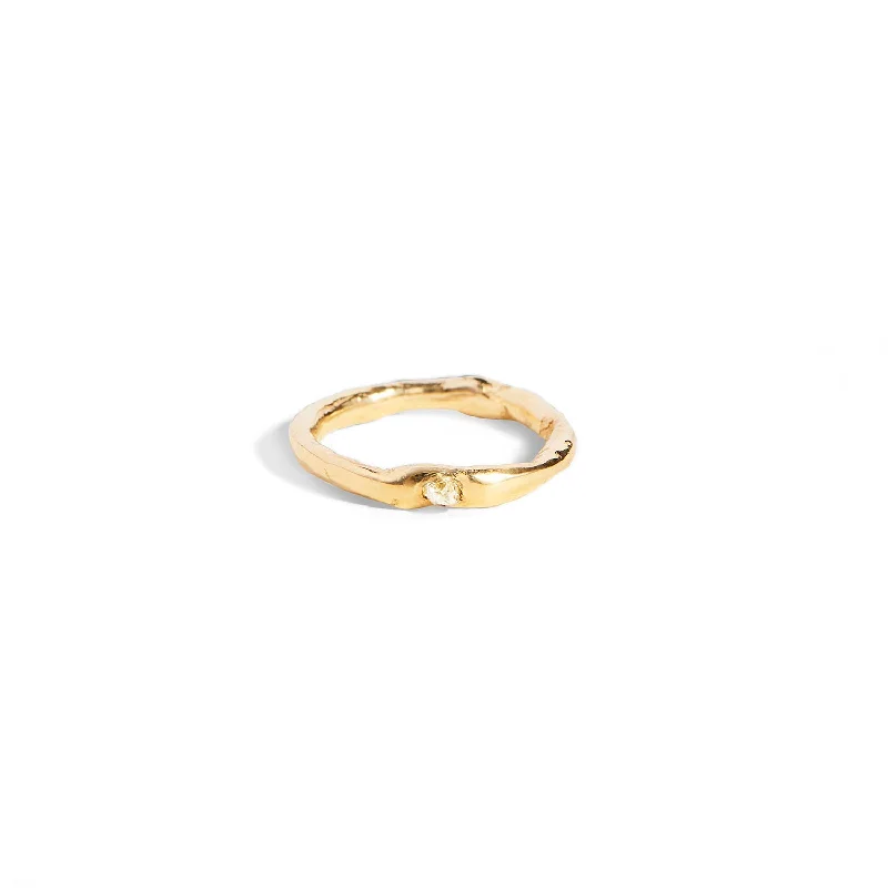 Jewelry Sale – Exclusive Styles At Lower Prices Band 9K Gold Ring w. Ocean Diamond