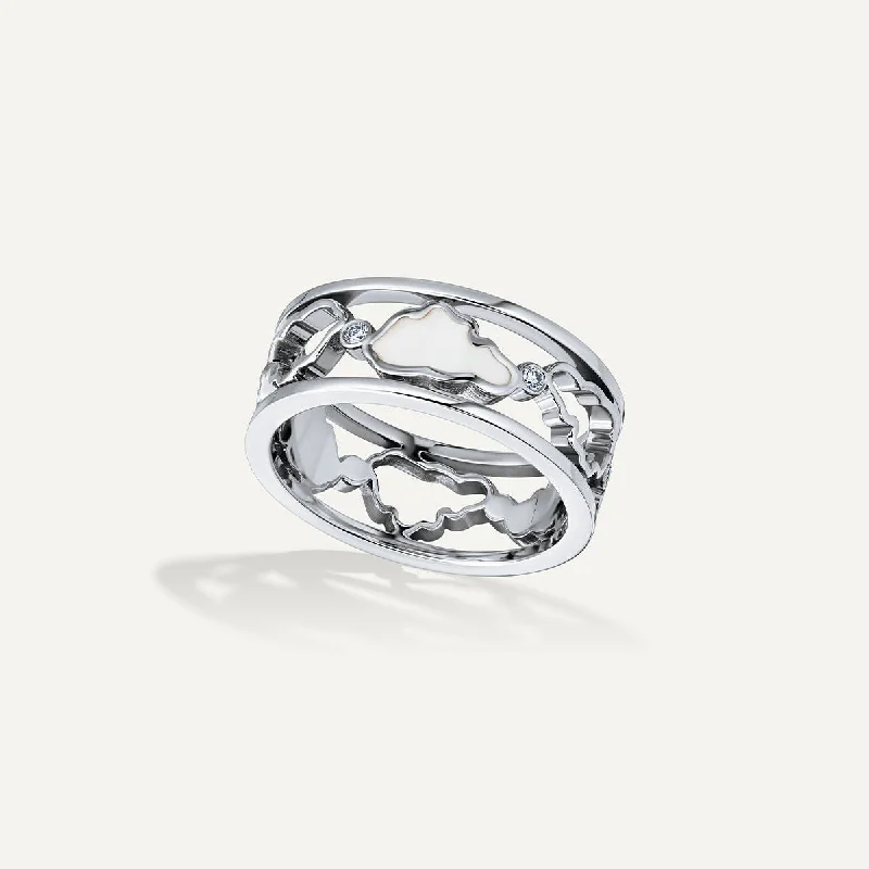 Premium Jewelry At Special Low Prices For A Limited Time Allusia Love Enamel Band 18K Whitegold Ring w. Diamonds Premium Jewelry At Special Low Prices For A Limited Time Allusia Love Enamel Band 18K Whitegold Ring w. Diamonds