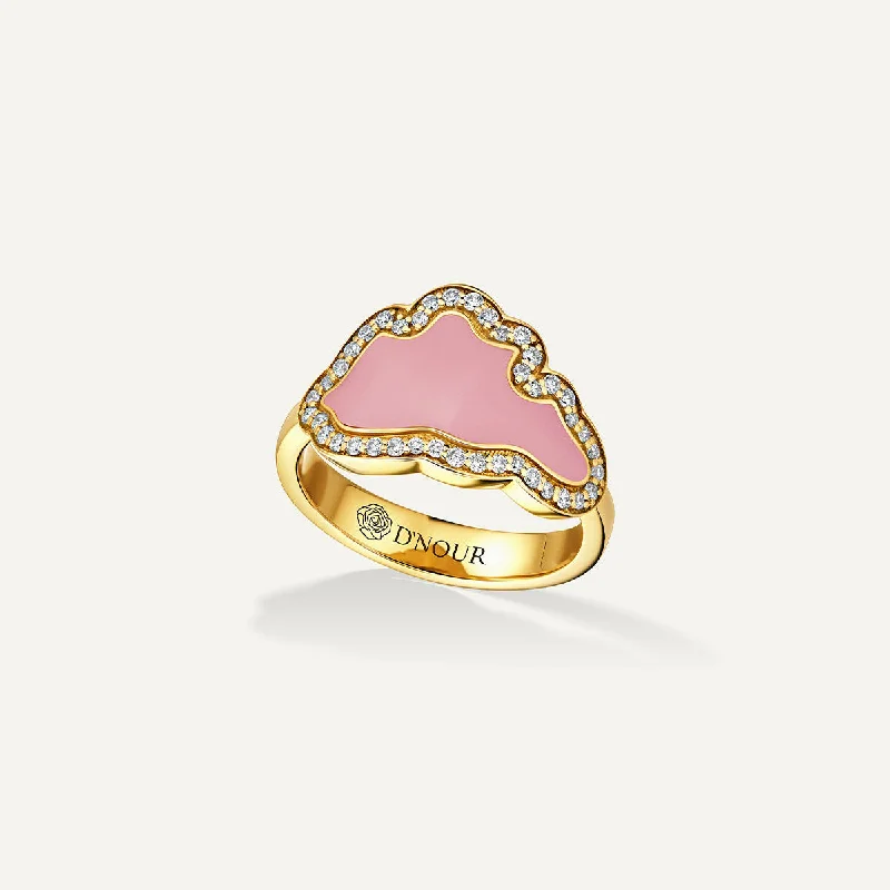Special Offers On Handcrafted And Designer Jewelry Allusia Love Pink Enamel 18K Gold Ring w. Diamonds Special Offers On Handcrafted And Designer Jewelry Allusia Love Pink Enamel 18K Gold Ring w. Diamonds