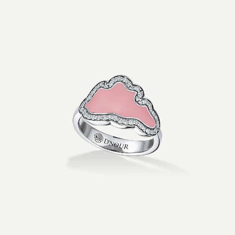 Exclusive Online Discounts On Stylish Jewelry Allusia Love Pink Enamel 18K Whitegold Ring w. Diamonds Exclusive Online Discounts On Stylish Jewelry Allusia Love Pink Enamel 18K Whitegold Ring w. Diamonds